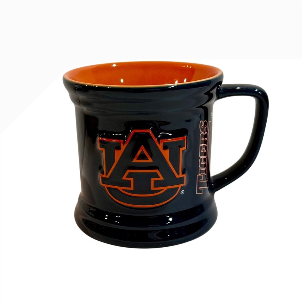 Auburn Tigers Licensed NCAA Coffee Mug Navy Blue Orange Raised Logo Collegiate